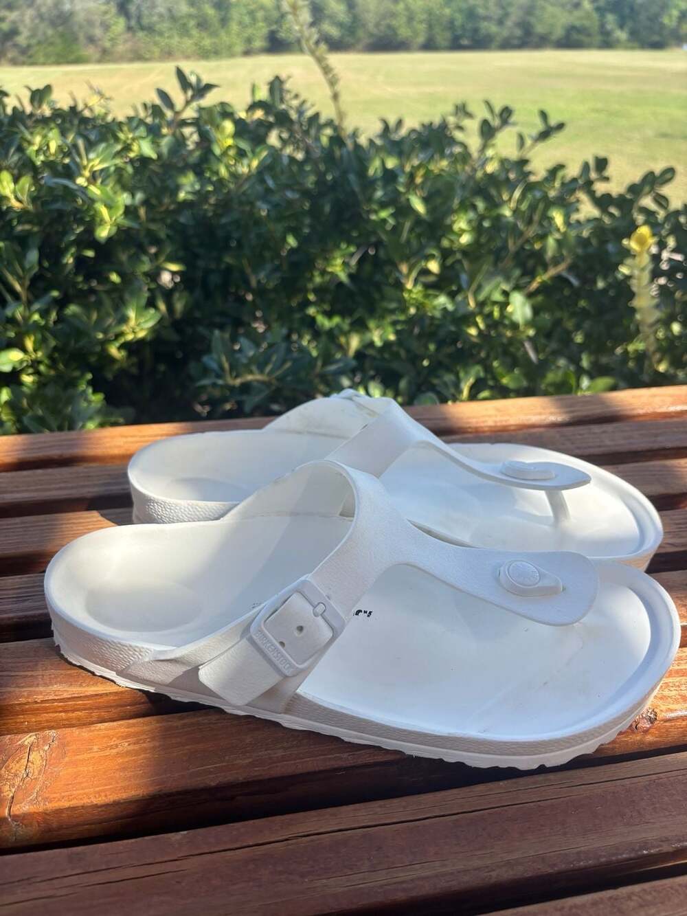 Birkenstock Gizeh EVA Size 42 White Thong Sandals